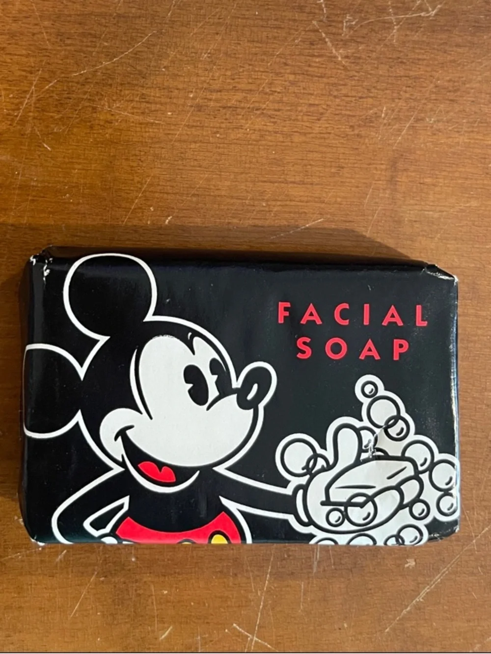 Disney Black and White Mickey Mouse Facial Soap Bar with Red Accent